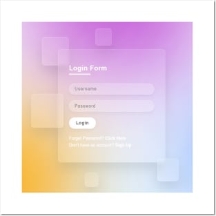 HTML CSS Colorful Login Screen Posters and Art